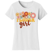 Retro Groovy Flower Girl A Bridesmaid Proposal Women Girl Women's T-Shirt