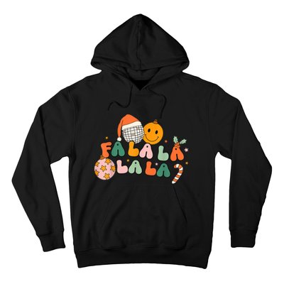 Retro Groovy Fa La La Christmas Cute Santa Hat Xmas Lights Hoodie