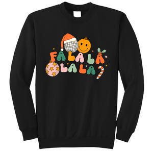 Retro Groovy Fa La La Christmas Cute Santa Hat Xmas Lights Sweatshirt