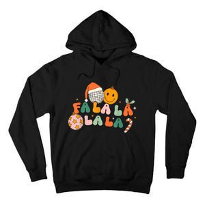 Retro Groovy Fa La La Christmas Cute Santa Hat Xmas Lights Tall Hoodie