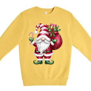 Retro Gnome Family Christmas Winter Holidays Santa Gnome Meaningful Gift Premium Crewneck Sweatshirt