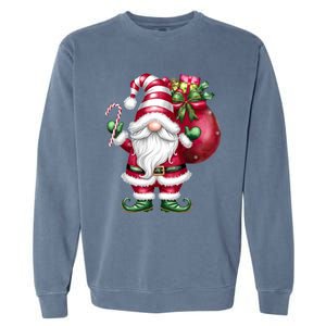 Retro Gnome Family Christmas Winter Holidays Santa Gnome Meaningful Gift Garment-Dyed Sweatshirt