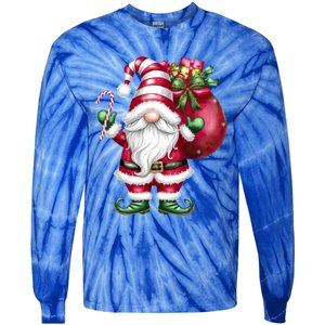 Retro Gnome Family Christmas Winter Holidays Santa Gnome Meaningful Gift Tie-Dye Long Sleeve Shirt