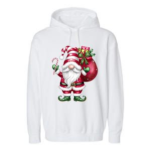 Retro Gnome Family Christmas Winter Holidays Santa Gnome Meaningful Gift Garment-Dyed Fleece Hoodie