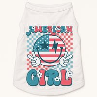 Retro Groovy Fourth 4th Of July Smile American Girl Doggie Tank