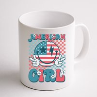 Retro Groovy Fourth 4th Of July Smile American Girl Mug