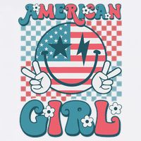 Retro Groovy Fourth 4th Of July Smile American Girl Mug