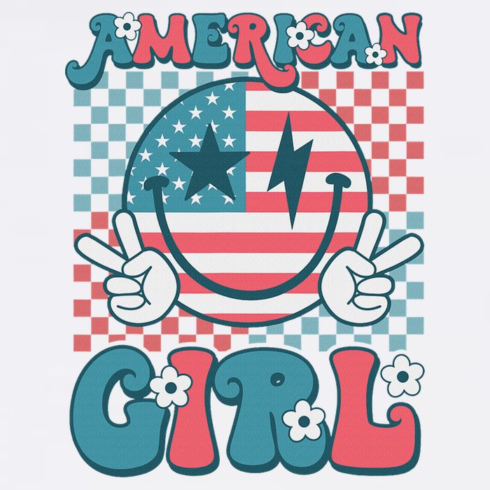 Retro Groovy Fourth 4th Of July Smile American Girl Mug