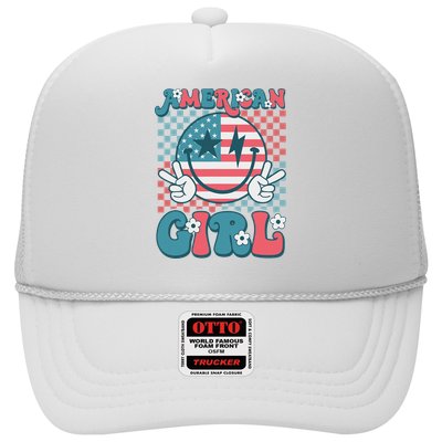 Retro Groovy Fourth 4th Of July Smile American Girl Hat
