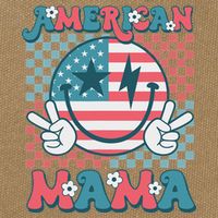 Retro Groovy Fourth 4th Of July Smile For Mom American Mama Cotton Canvas Backpack