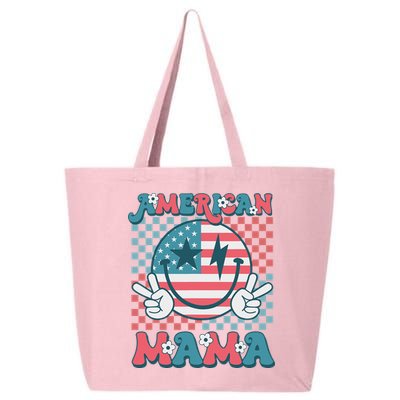Retro Groovy Fourth 4th Of July Smile For Mom American Mama 25L Jumbo Tote
