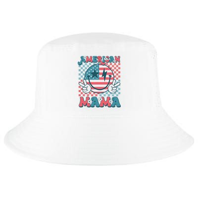 Retro Groovy Fourth 4th Of July Smile For Mom American Mama Cool Comfort Performance Bucket Hat
