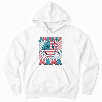 Retro Groovy Fourth 4th Of July Smile For Mom American Mama Hoodie