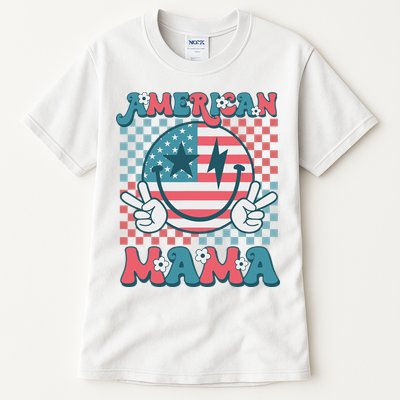 Retro Groovy Fourth 4th Of July Smile For Mom American Mama Tall T-Shirt