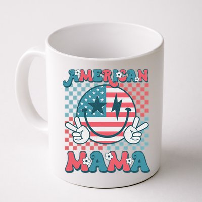 Retro Groovy Fourth 4th Of July Smile For Mom American Mama Mug