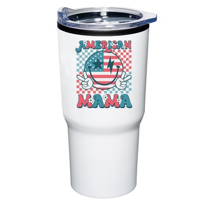 Retro Groovy Fourth 4th Of July Smile For Mom American Mama Tumbler