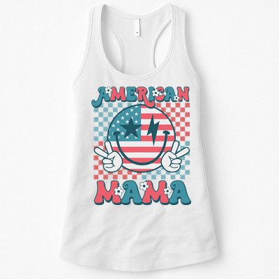 Retro Groovy Fourth 4th Of July Smile For Mom American Mama Womens Tank Top