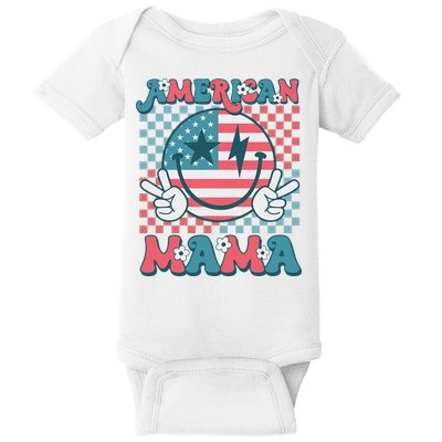 Retro Groovy Fourth 4th Of July Smile For Mom American Mama Baby Bodysuit