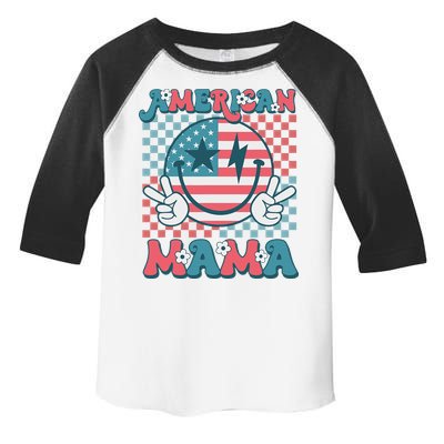 Retro Groovy Fourth 4th Of July Smile For Mom American Mama Toddler Fine Jersey T-Shirt