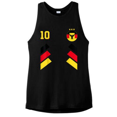 Retro10 German Football Germany Soccer Germany Flag Ladies PosiCharge Tri-Blend Wicking Tank