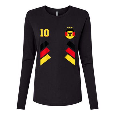 Retro10 German Football Germany Soccer Germany Flag Womens Cotton Relaxed Long Sleeve T-Shirt