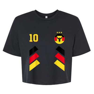 Retro10 German Football Germany Soccer Germany Flag Bella+Canvas Jersey Crop Tee