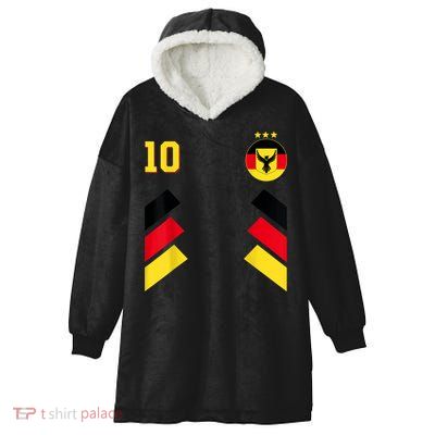 Retro10 German Football Germany Soccer Germany Flag Hooded Wearable Blanket
