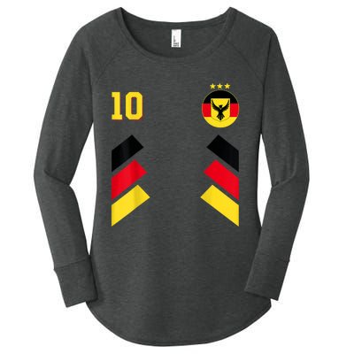 Retro10 German Football Germany Soccer Germany Flag Women's Perfect Tri Tunic Long Sleeve Shirt