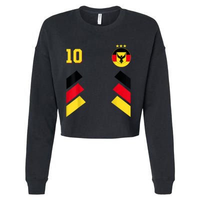 Retro10 German Football Germany Soccer Germany Flag Cropped Pullover Crew