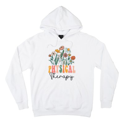 Retro Groovy Floral Physical Therapy Wildflower Hoodie