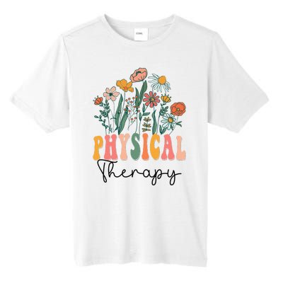 Retro Groovy Floral Physical Therapy Wildflower Tall Fusion ChromaSoft Performance T-Shirt