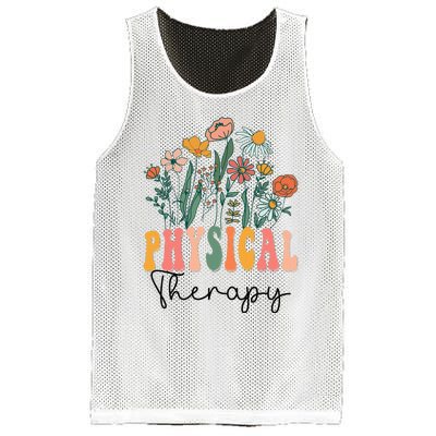 Retro Groovy Floral Physical Therapy Wildflower Mesh Reversible Basketball Jersey Tank