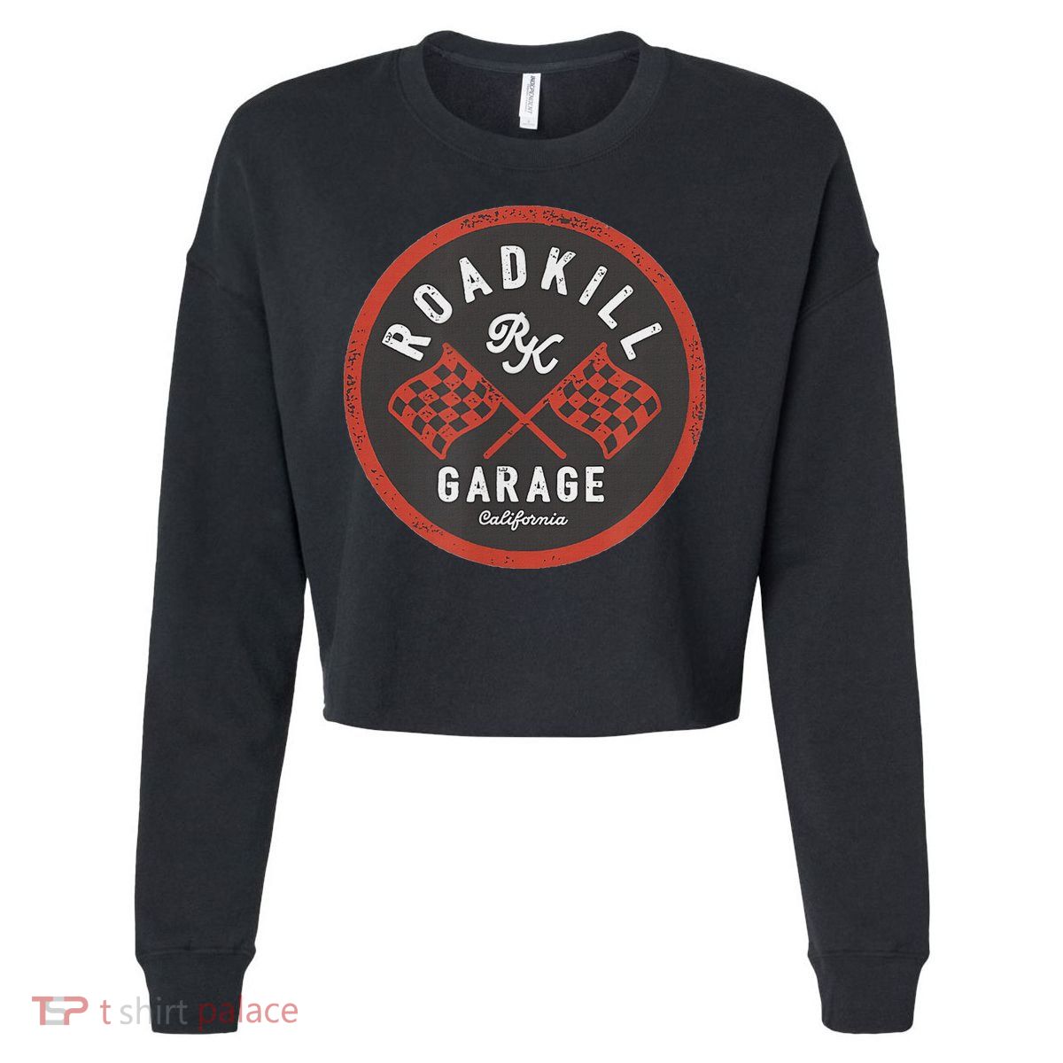 Roadkill Garage Flags Cropped Pullover Crew