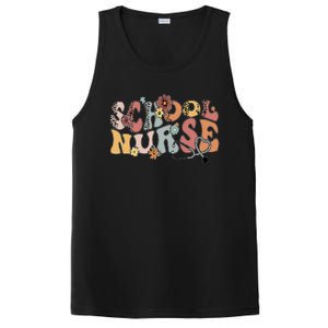 Retro Groovy Floral School Nurse Appreciation Back To School PosiCharge Competitor Tank