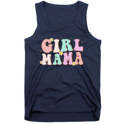 Retro Groovy Girl Mama Funny MotherS Day For Mom Of Girl Tank Top