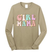 Retro Groovy Girl Mama Funny MotherS Day For Mom Of Girl Long Sleeve Shirt