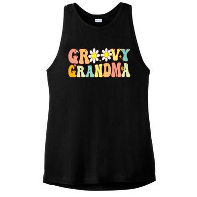 Retro Groovy Grandma Birthday Matching Family Mother's Day Ladies PosiCharge Tri-Blend Wicking Tank