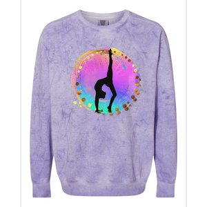 Rainbow Gymnastics Girl Women Gymnasts Handstand Athlete Colorblast Crewneck Sweatshirt