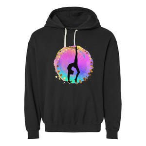 Rainbow Gymnastics Girl Women Gymnasts Handstand Athlete Garment-Dyed Fleece Hoodie