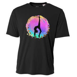 Rainbow Gymnastics Girl Women Gymnasts Handstand Athlete Cooling Performance Crew T-Shirt