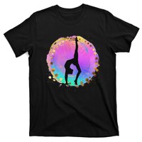 Rainbow Gymnastics Girl Women Gymnasts Handstand Athlete T-Shirt