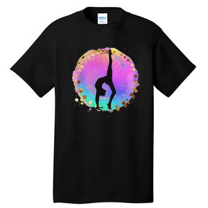 Rainbow Gymnastics Girl Women Gymnasts Handstand Athlete Tall T-Shirt