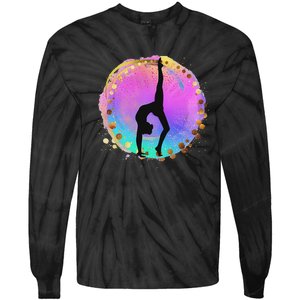 Rainbow Gymnastics Girl Women Gymnasts Handstand Athlete Tie-Dye Long Sleeve Shirt