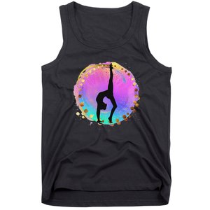 Rainbow Gymnastics Girl Women Gymnasts Handstand Athlete Tank Top