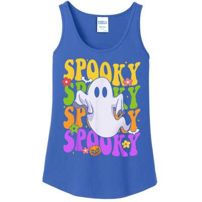 Retro Groovy Ghost Halloween Costume SPOOKY VIBES Ladies Essential Tank