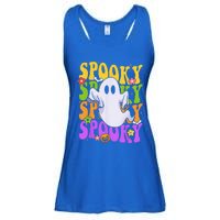 Retro Groovy Ghost Halloween Costume SPOOKY VIBES Ladies Essential Flowy Tank