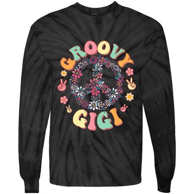 Retro Groovy Gigi And Vintage Family Retro Gigi Birthday Tie-Dye Long Sleeve Shirt