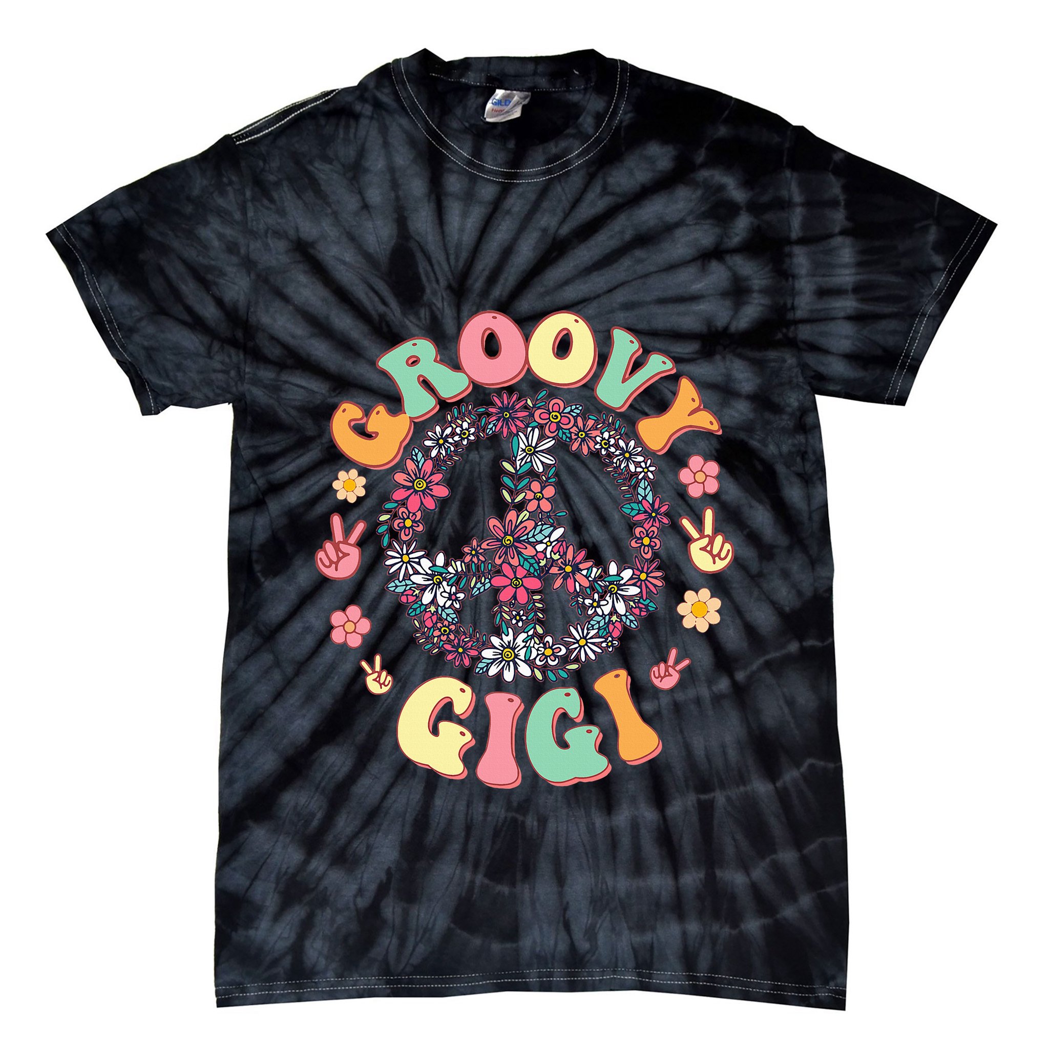 Retro Groovy Gigi And Vintage Family Retro Gigi Birthday Tie-Dye T-Shirt