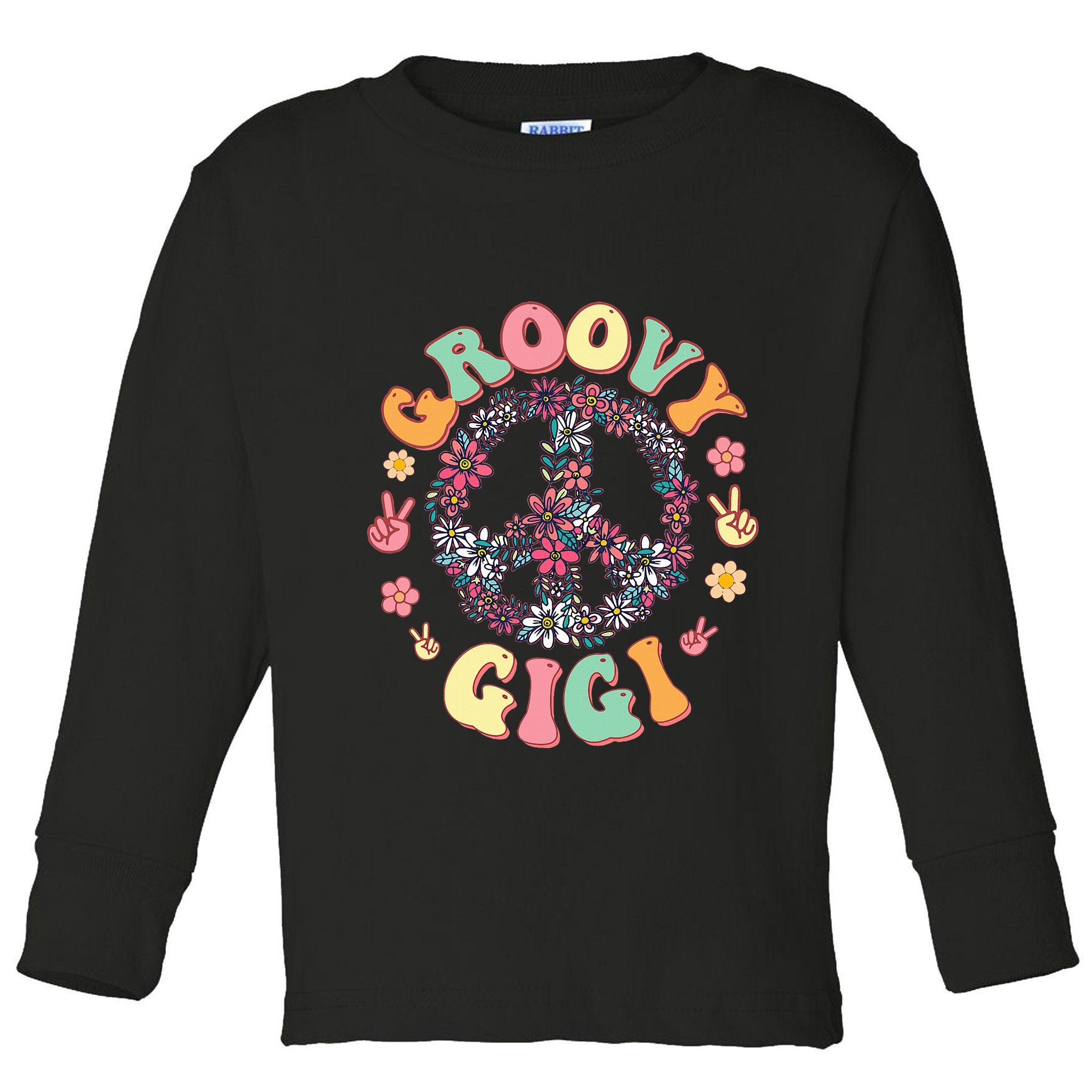 Retro Groovy Gigi And Vintage Family Retro Gigi Birthday Toddler Long Sleeve Shirt