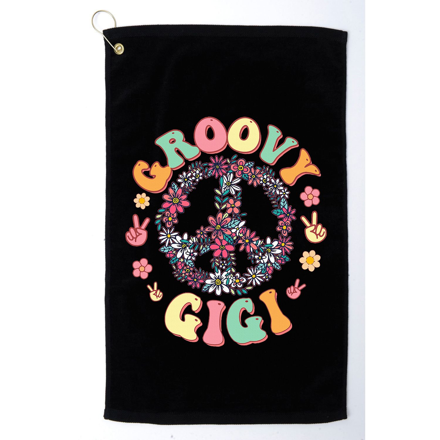 Retro Groovy Gigi And Vintage Family Retro Gigi Birthday Golf Towel